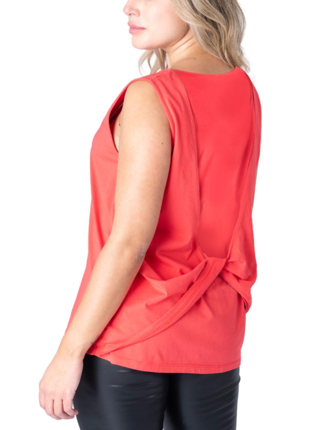 Camiseta Animosa Cruz rosas rojas tirantes para mujer