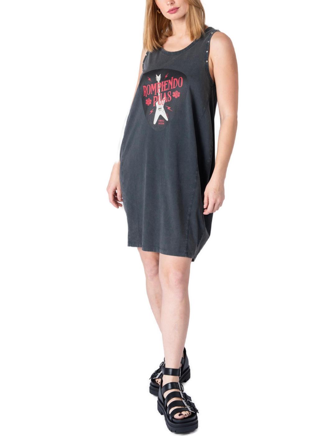 Vestido Animosa Rompiendo Puas gris tirantes para mujer