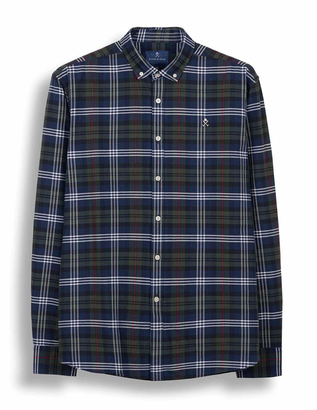 Camisa Harper & Neyer cuadros verdes y marino para hombre