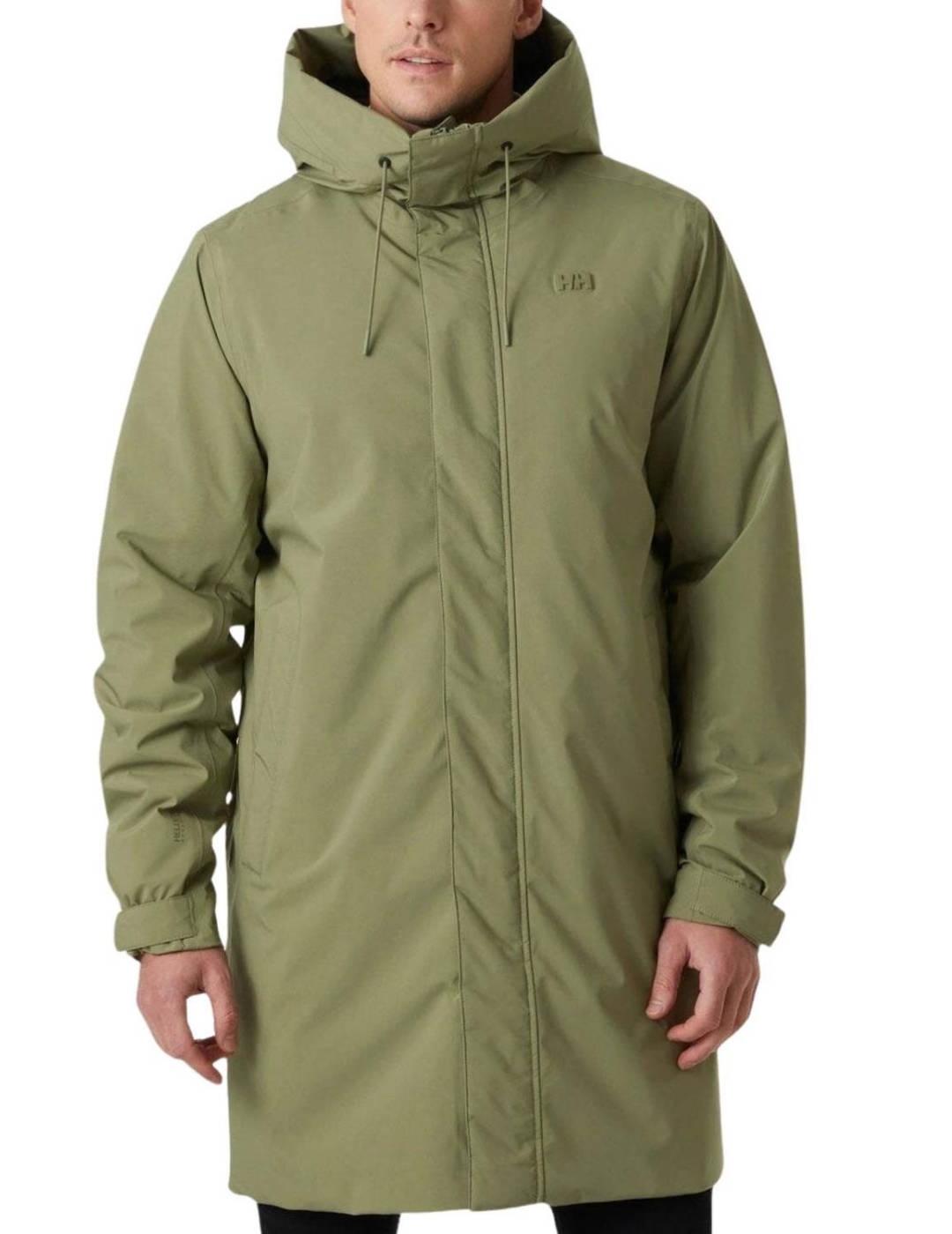 Chaqueta larga Helly Hansen Munich verde impermeable hombre