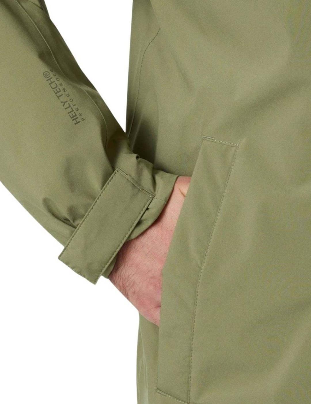 Chaqueta larga Helly Hansen Munich verde impermeable hombre