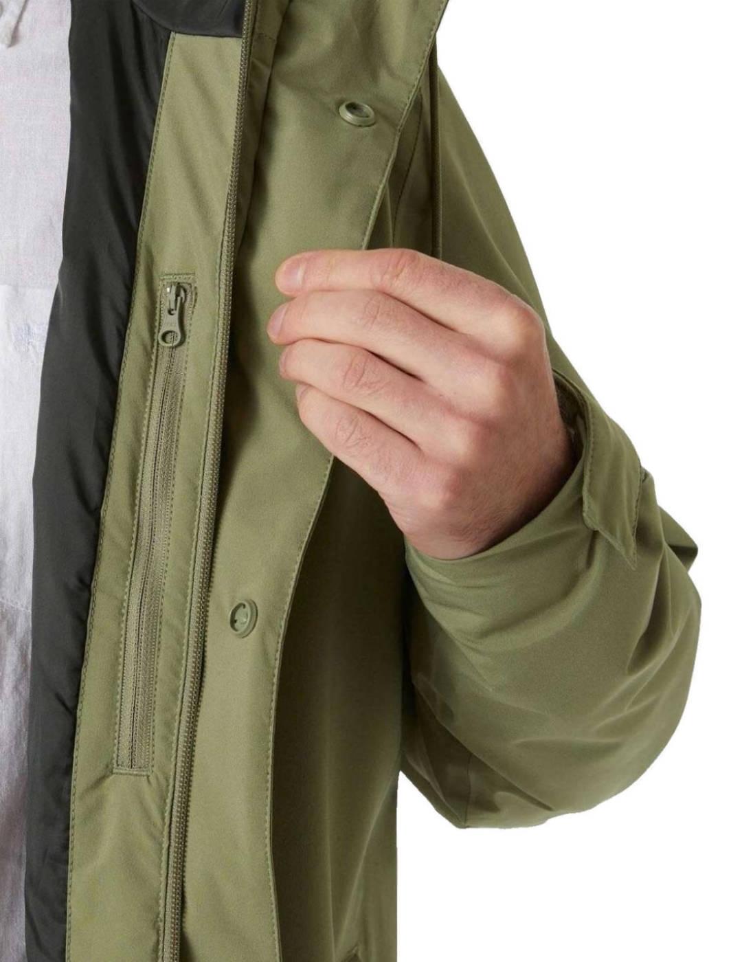 Chaqueta larga Helly Hansen Munich verde impermeable hombre