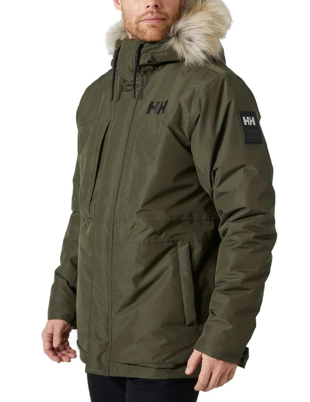 Parka Helly Hansen Coastal verde capucha pelo para hombre