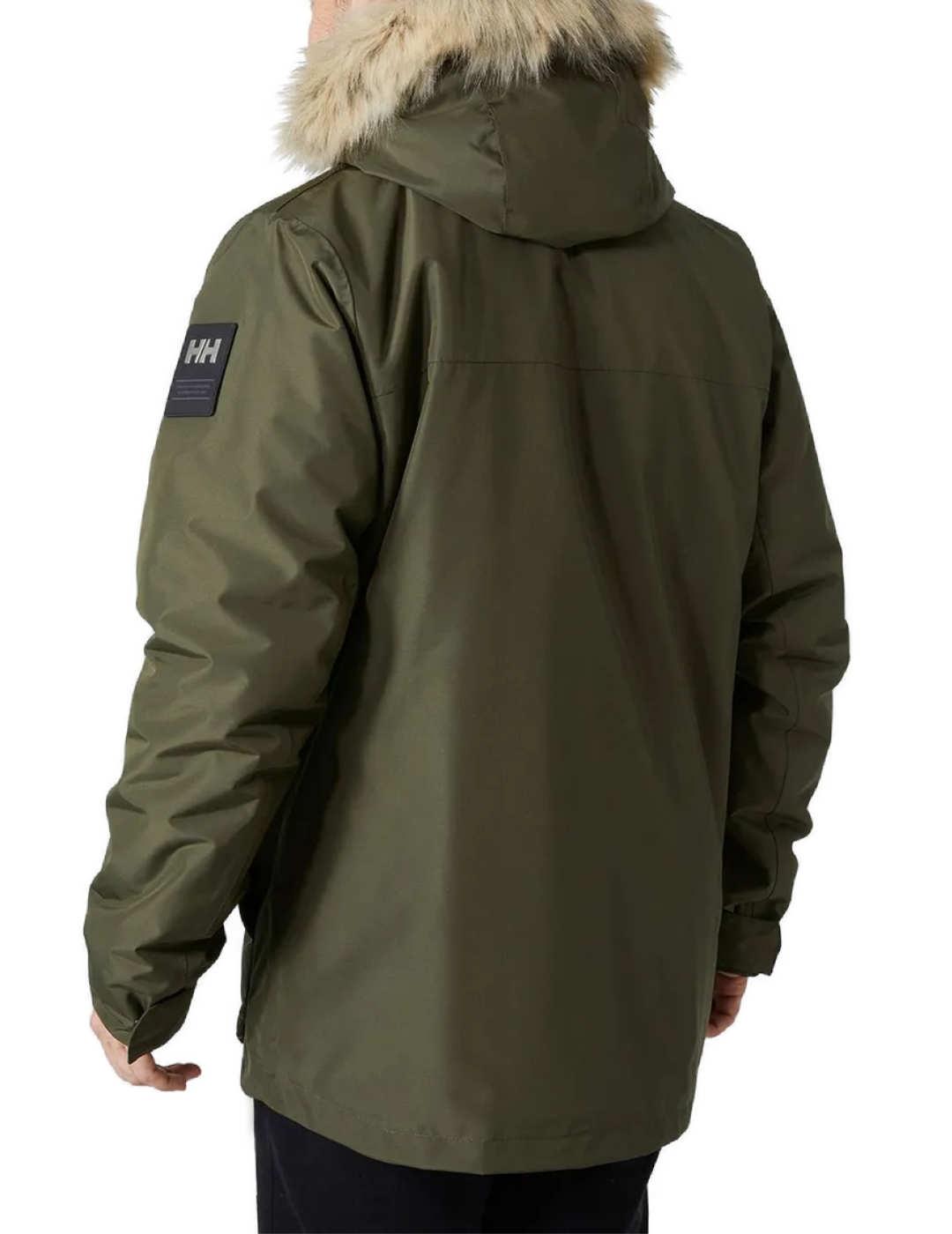 Parka Helly Hansen Coastal verde capucha pelo para hombre