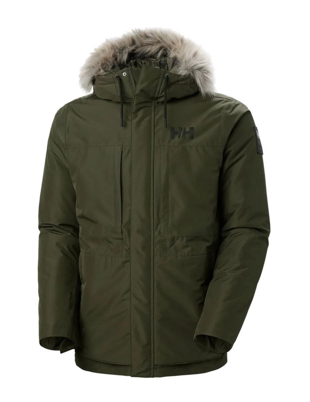 Parka Helly Hansen Coastal verde capucha pelo para hombre