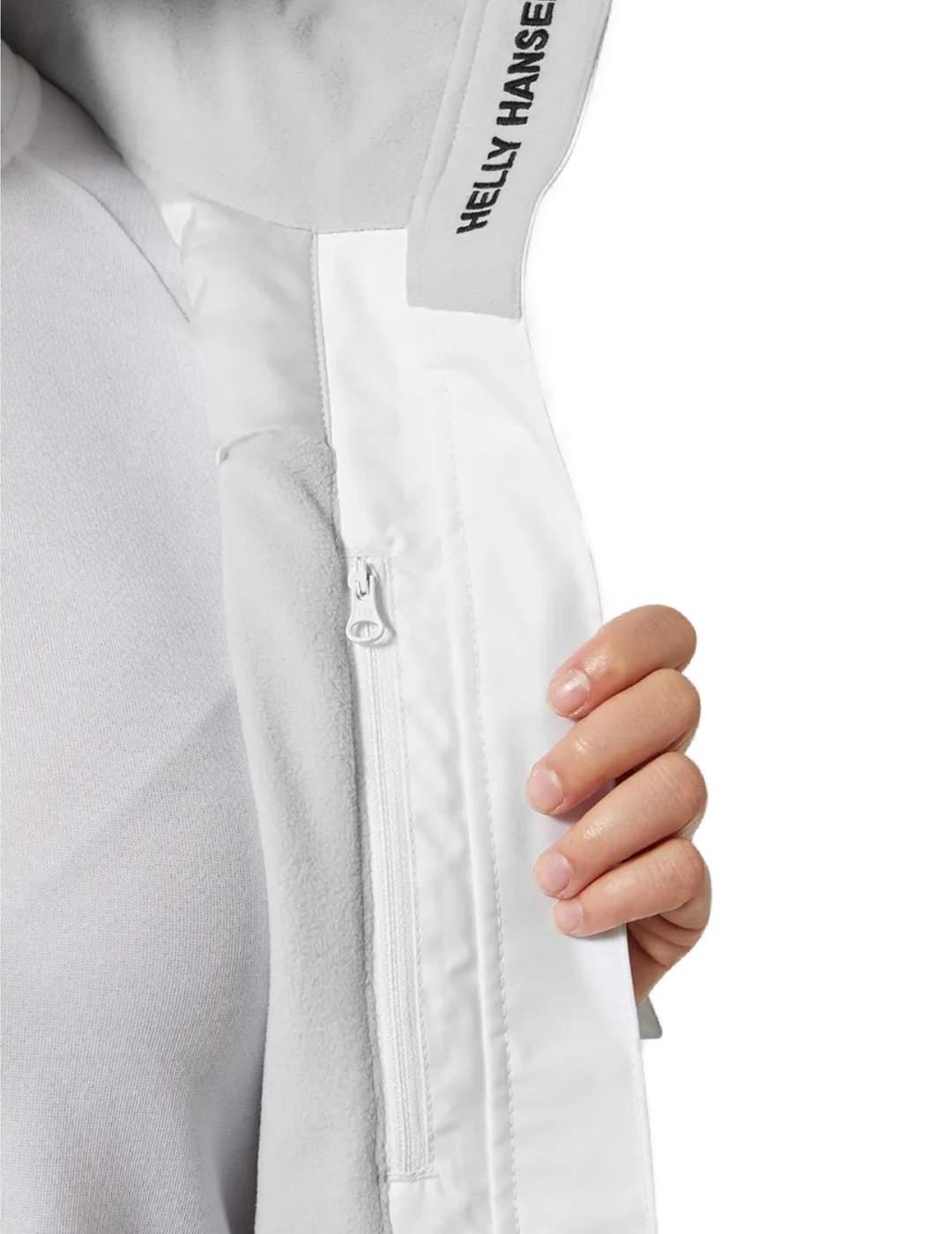 Chaqueta impermeable Helly Hansen hooded blanco de mujer