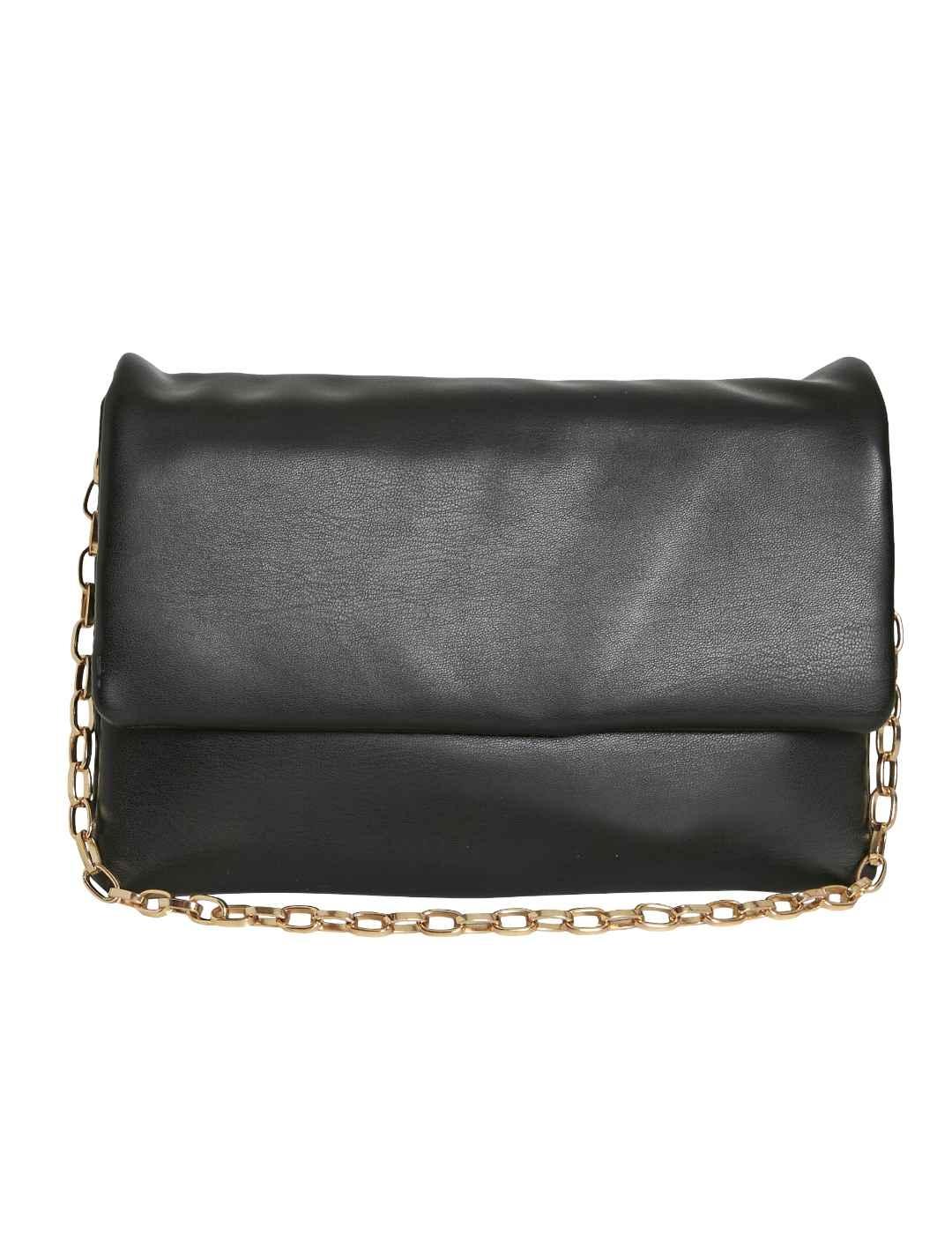 Bolso bandeolera Vila Kate negro con solapa para mujer