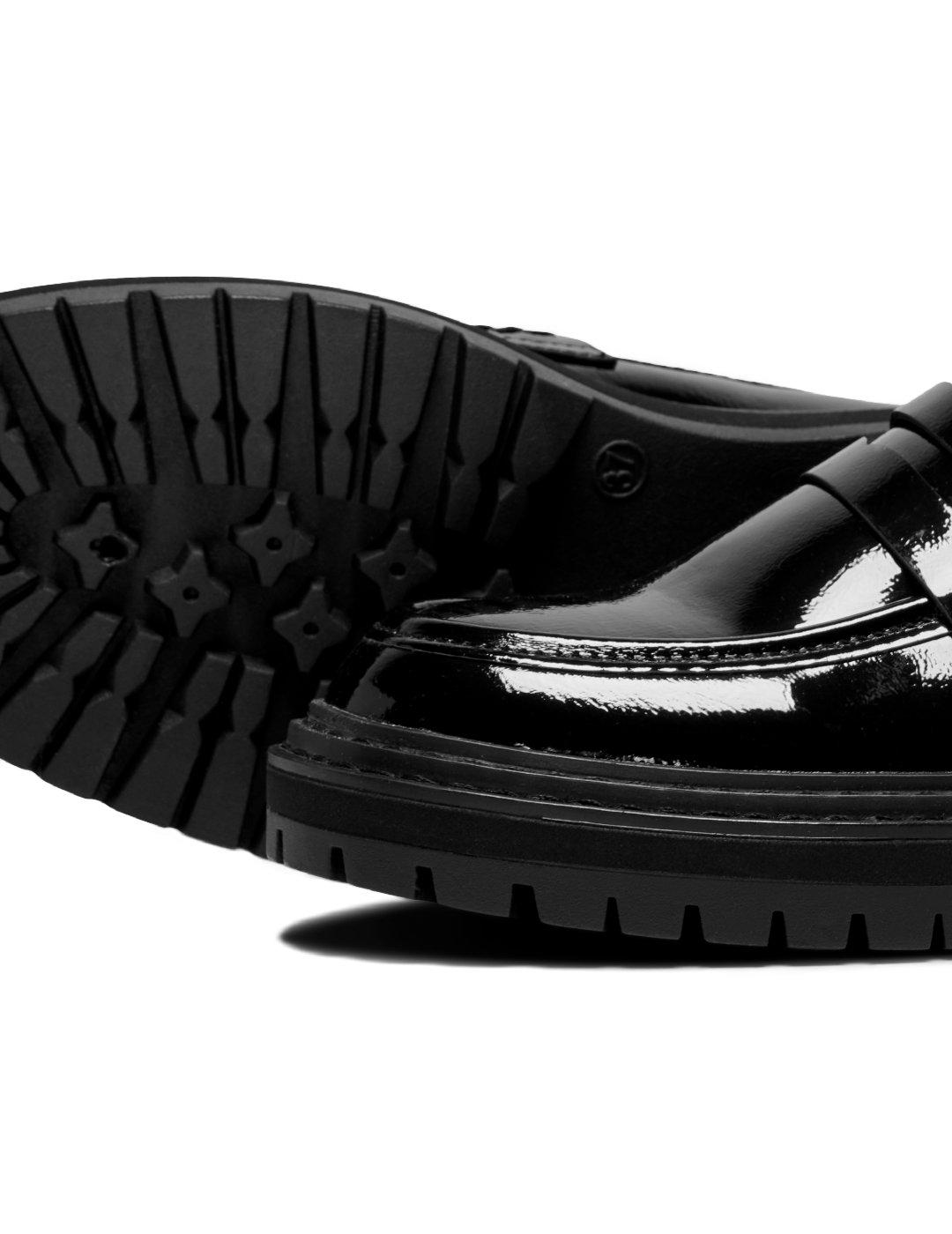 Zapato mocasín Only Beth negro brillante polipiel para mujer