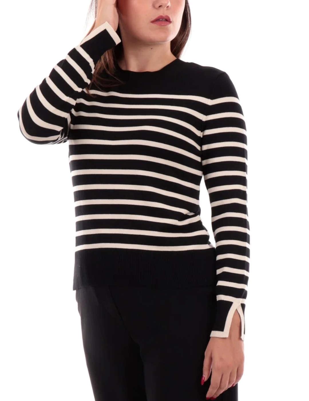 Jersey Only Kalana negro raya beige para mujer-&