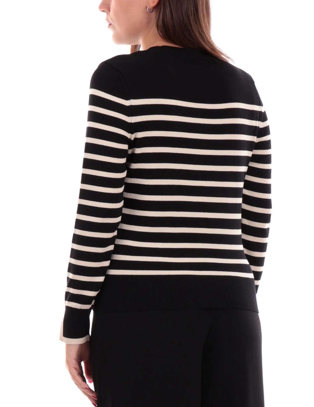 Jersey Only Kalana negro raya beige para mujer-&