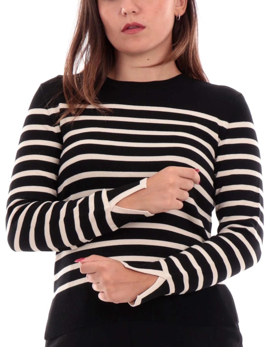 Jersey Only Kalana negro raya beige para mujer-&