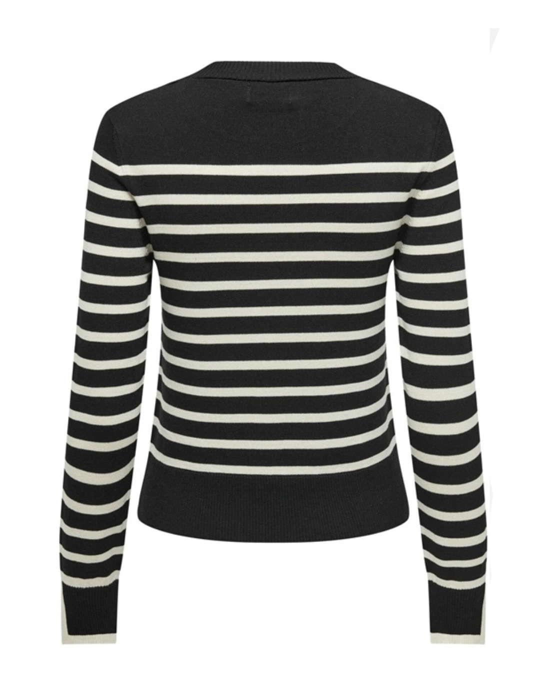 Jersey Only Kalana negro raya beige para mujer-&