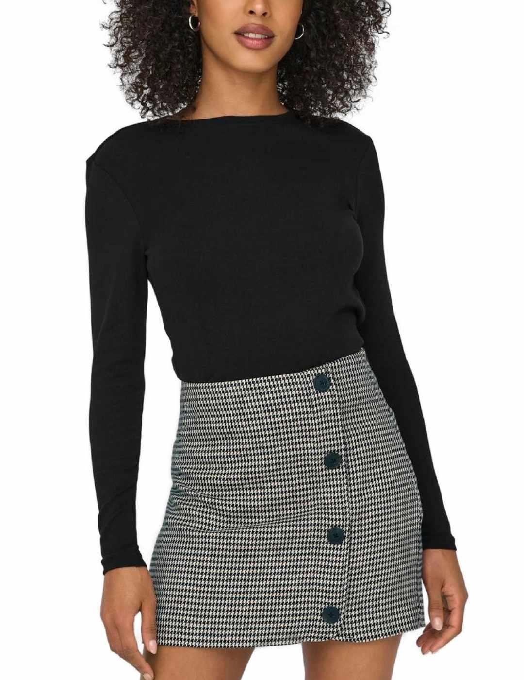 Camiseta Only Riley negra manga larga para mujer