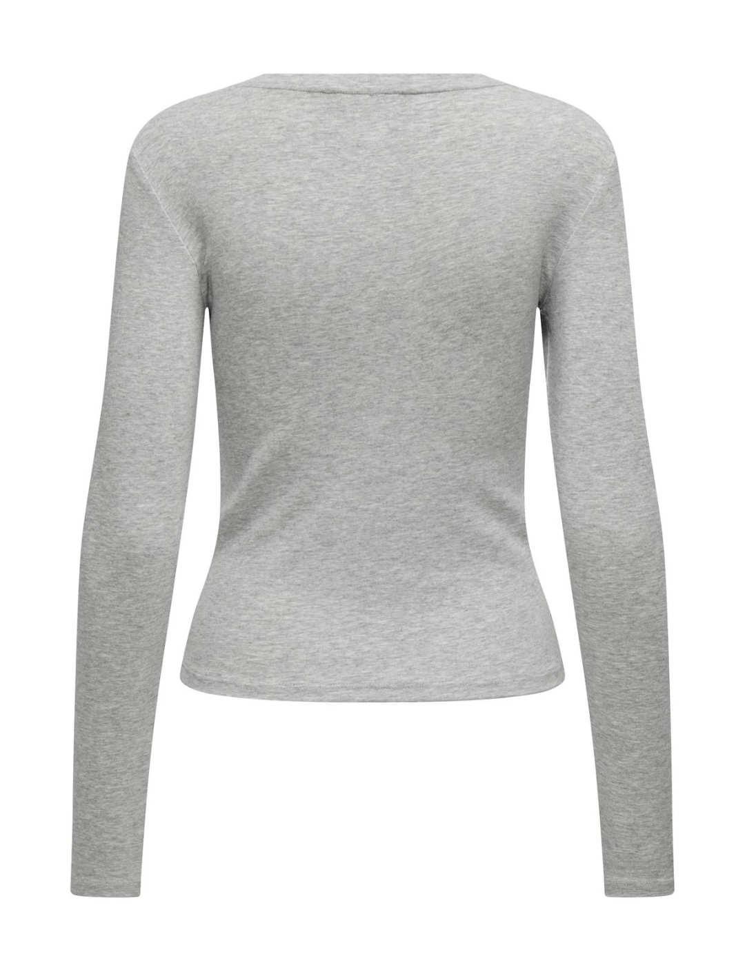 Camiseta Only Riley gris manga larga para mujer-&