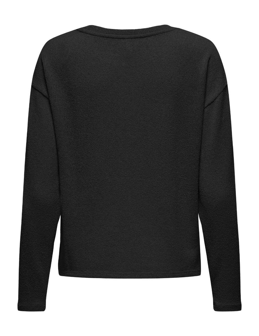 Jersey Only Penny negro de punto fino para mujer