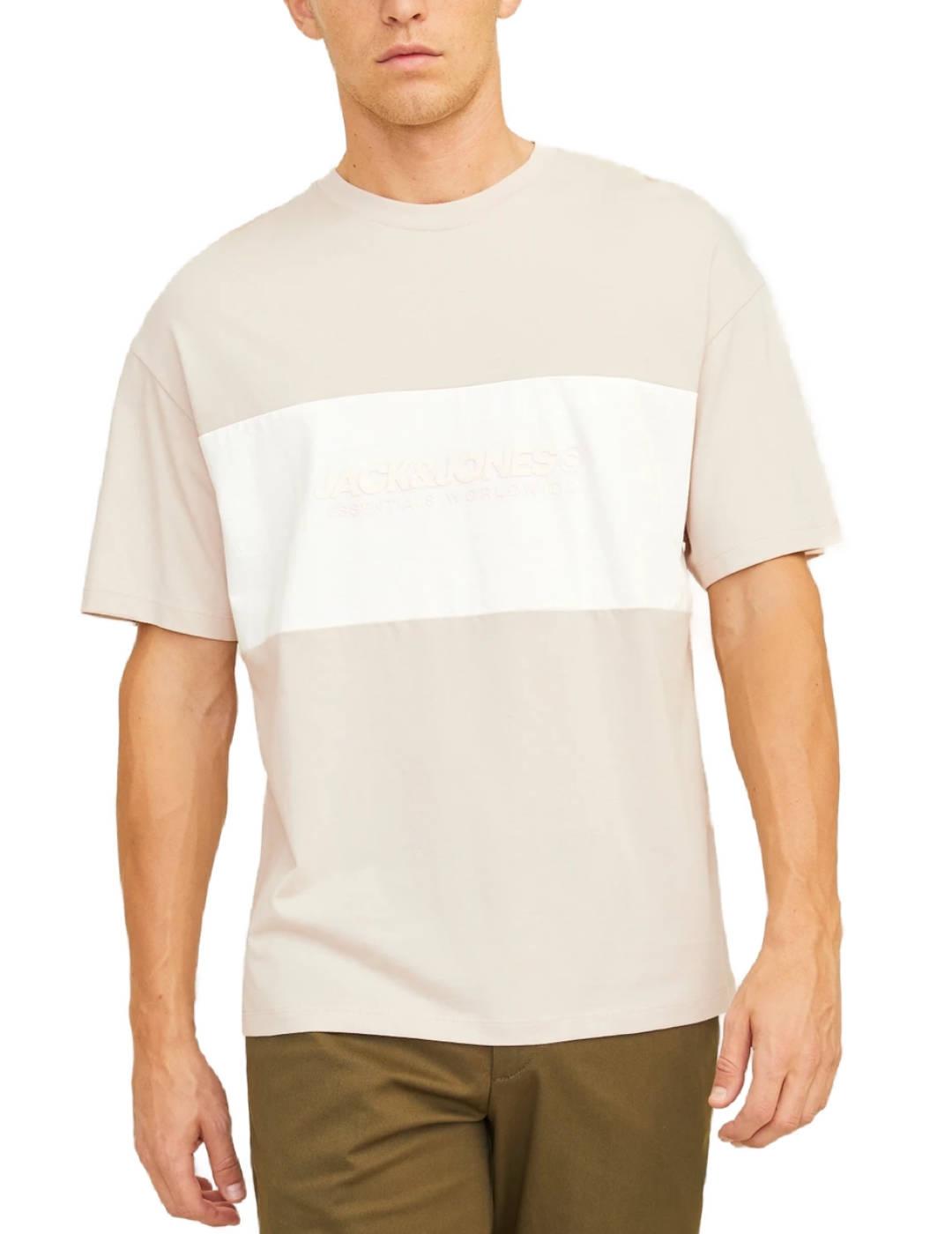 Camiseta Jack&Jones Elegacy beige manga corta para hombre