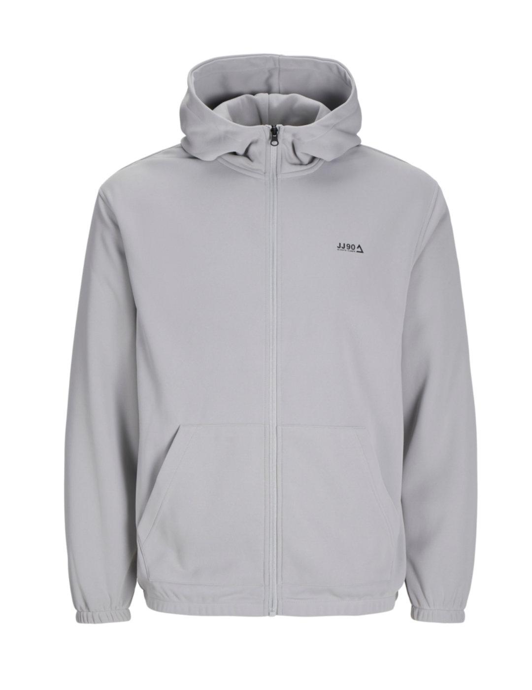 Sudadera Jack&Jones Basic gris con cremallera para hombre