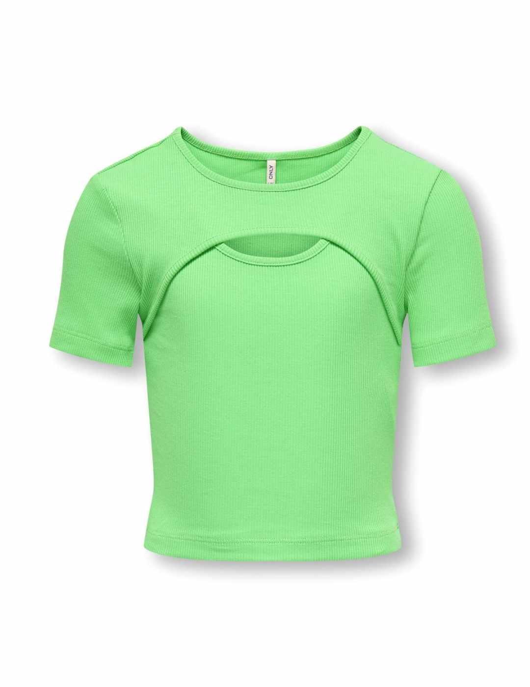 Camiseta Only Kids Nessa verde manga corta para niña