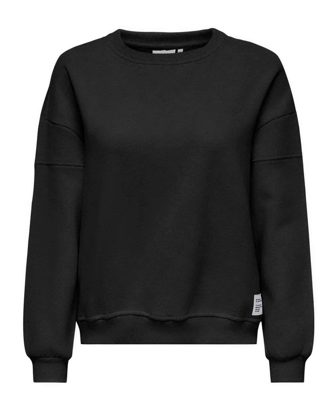 Sudadera básica Only Elliot negra sin capucha para mujer