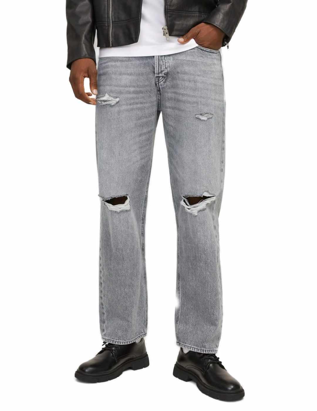 Pantalón vaquero Jack&Jones Eddie gris con rotos hombre