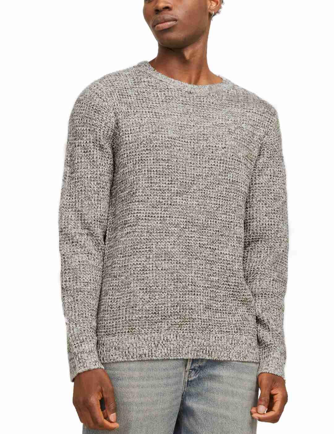 Jersey Jack&Jones Studio marrón punto jaspeado para hombre