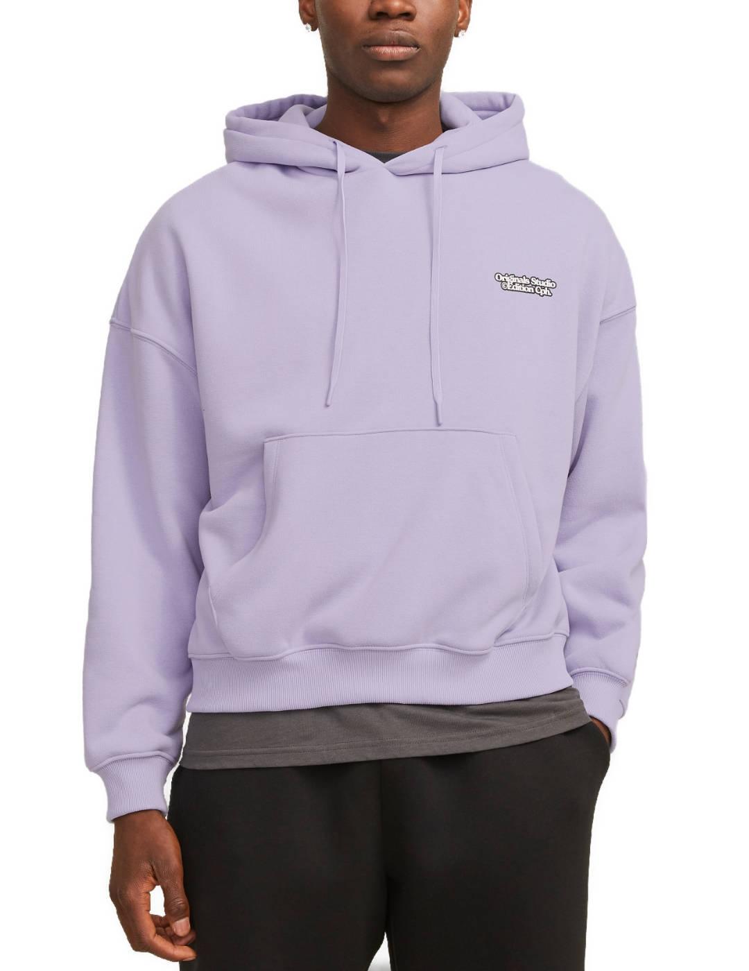 Sudadera Jack&Jones Astoria lila con capucha para hombre