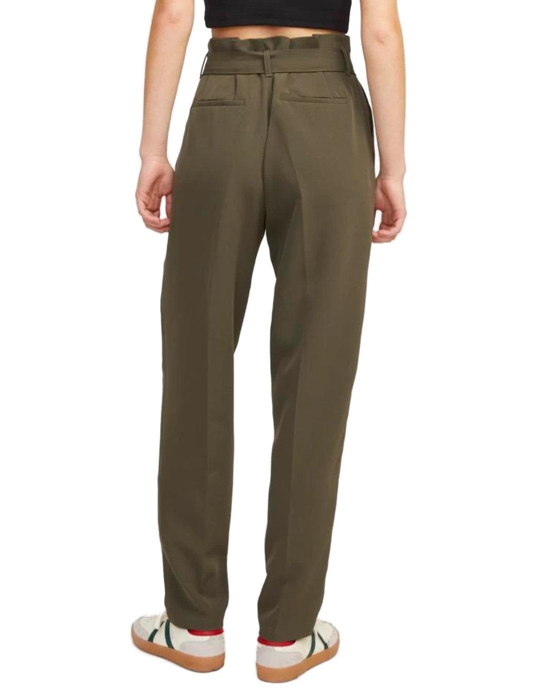 Pantalón de tela JJXX Petra verde oscuro para mujer