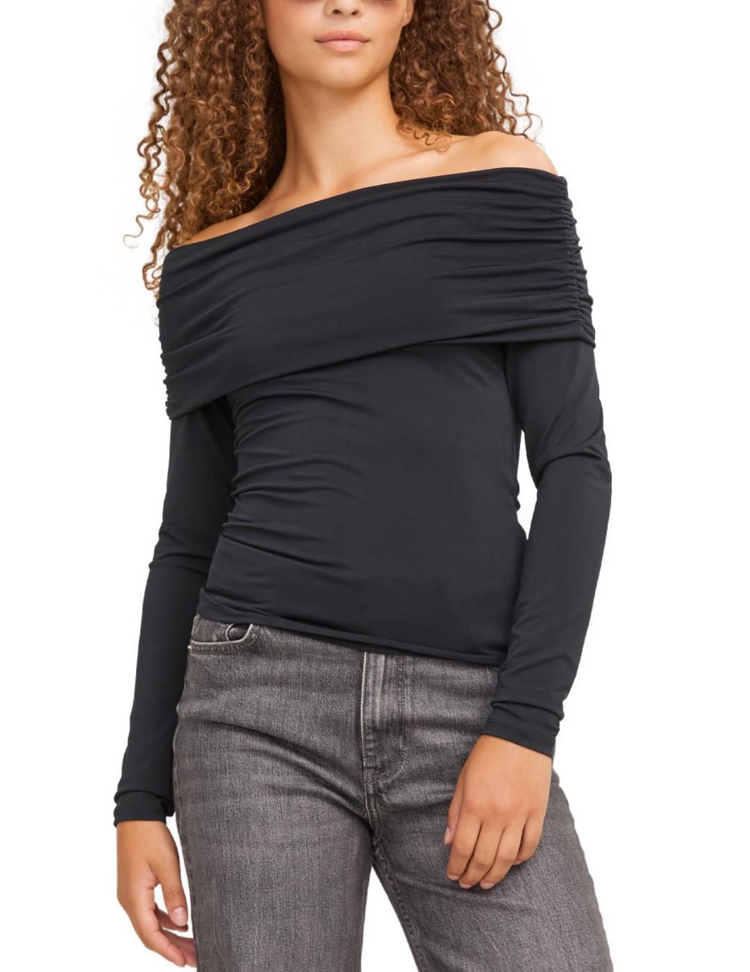 Top JJXX Mille negro manga larga palabra de honor para mujer