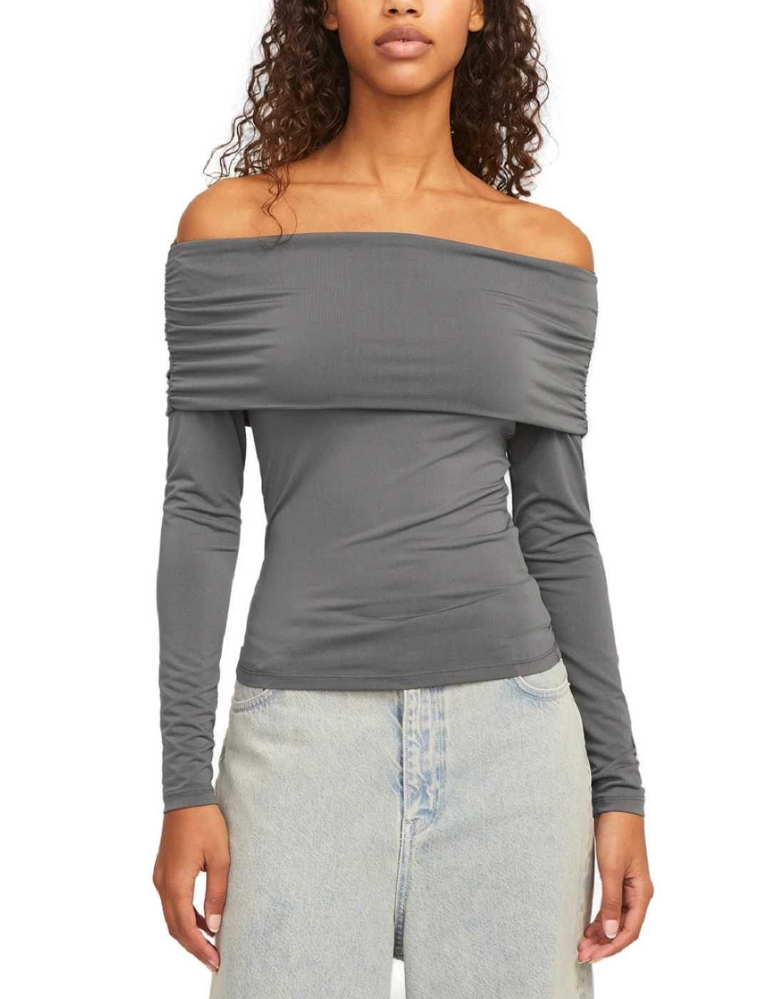Top JJXX Mille gris manga larga palabra de honor para mujer