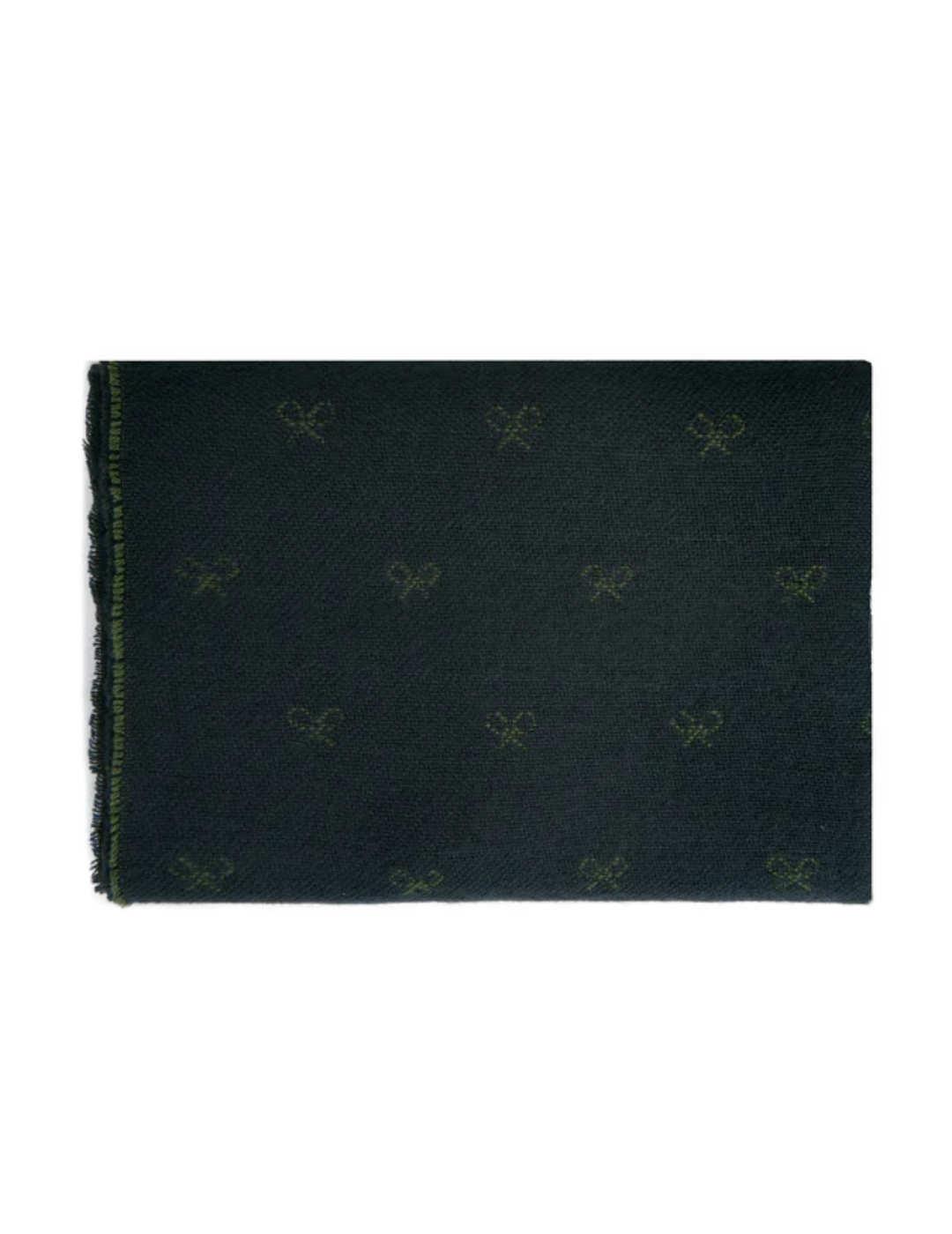 Bufanda Silbon raquetas verde rectangular punto para hombre