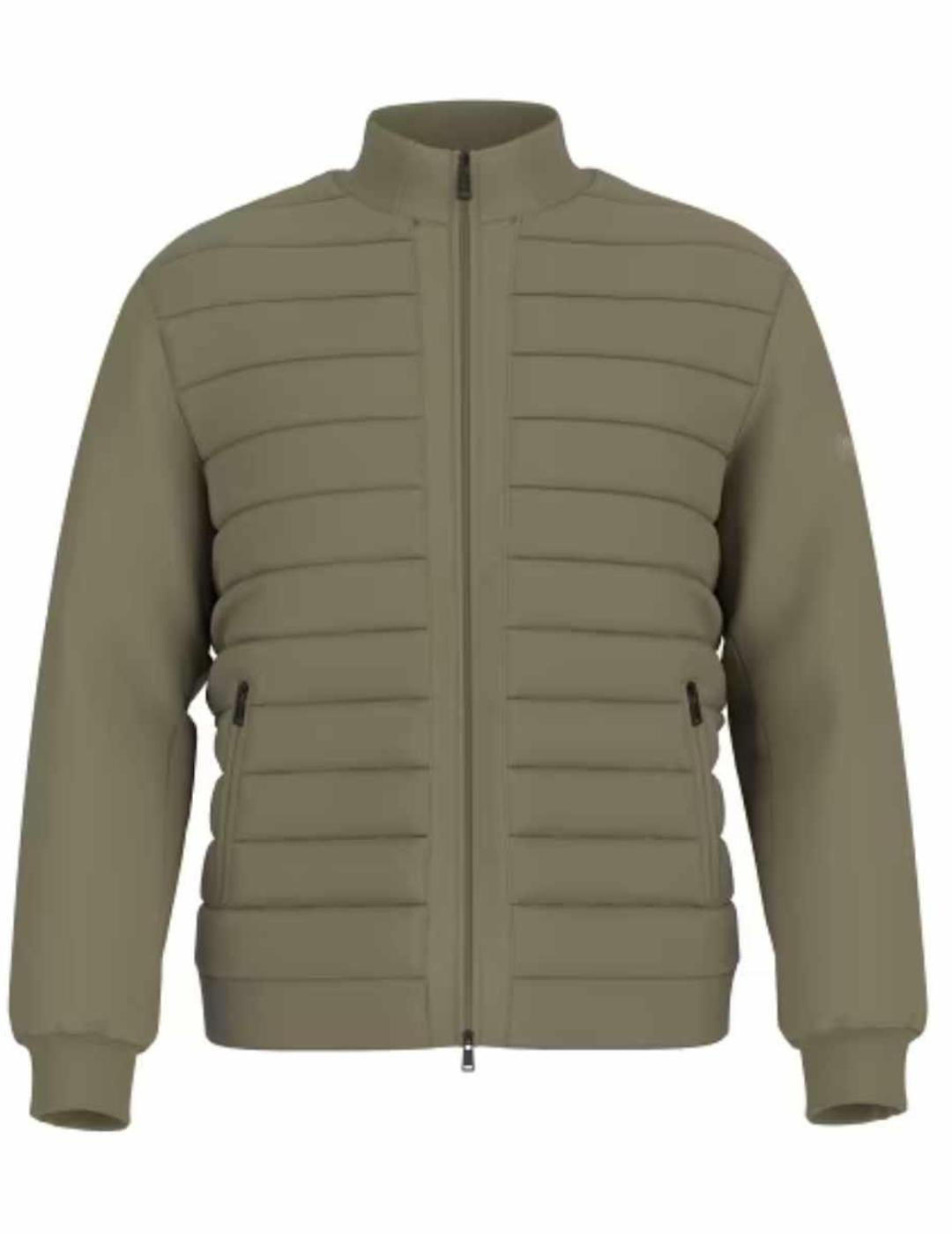 Chaqueta bomber Guess Quilted verde guateada para hombre