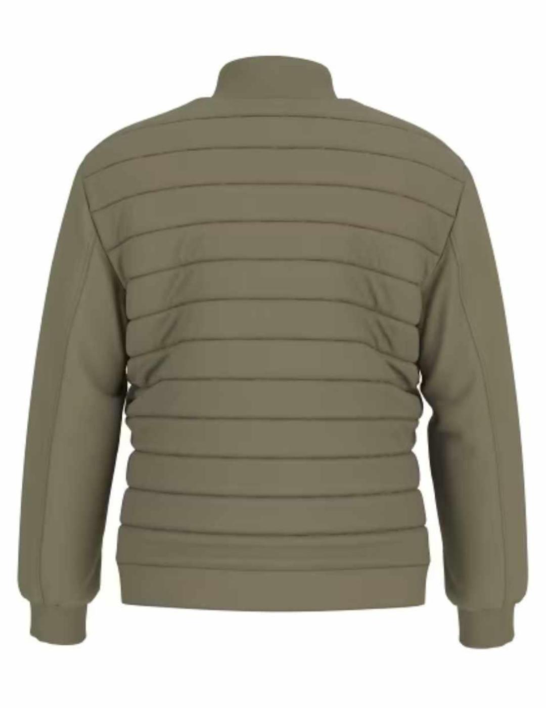 Chaqueta bomber Guess Quilted verde guateada para hombre