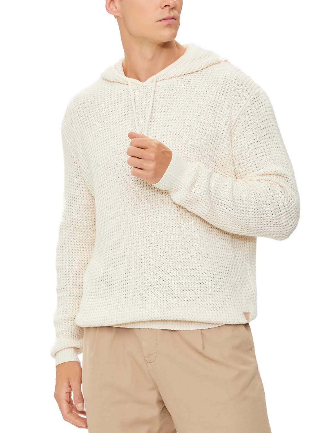 Sudadera Guess Derik beige con capucha para hombre