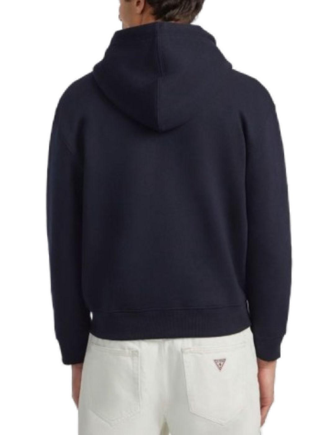Sudadera Guess Jeans marino capucha y cremallera de hombre