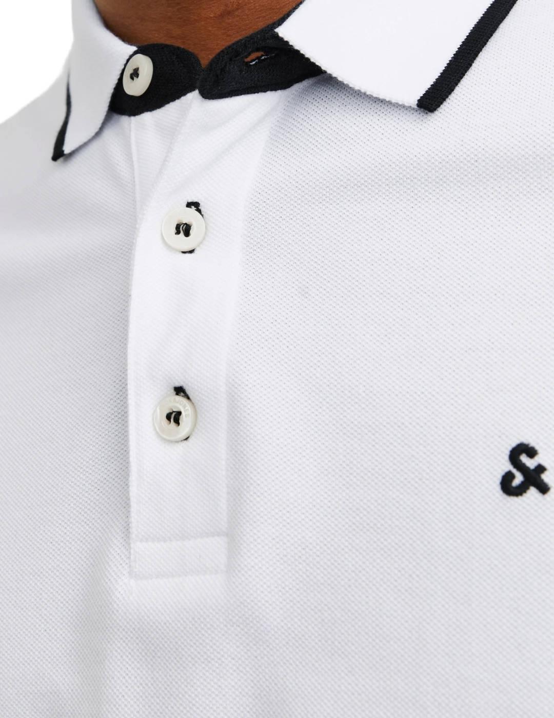 Polo Jack&Jones Paulos blanco manga corta para hombre