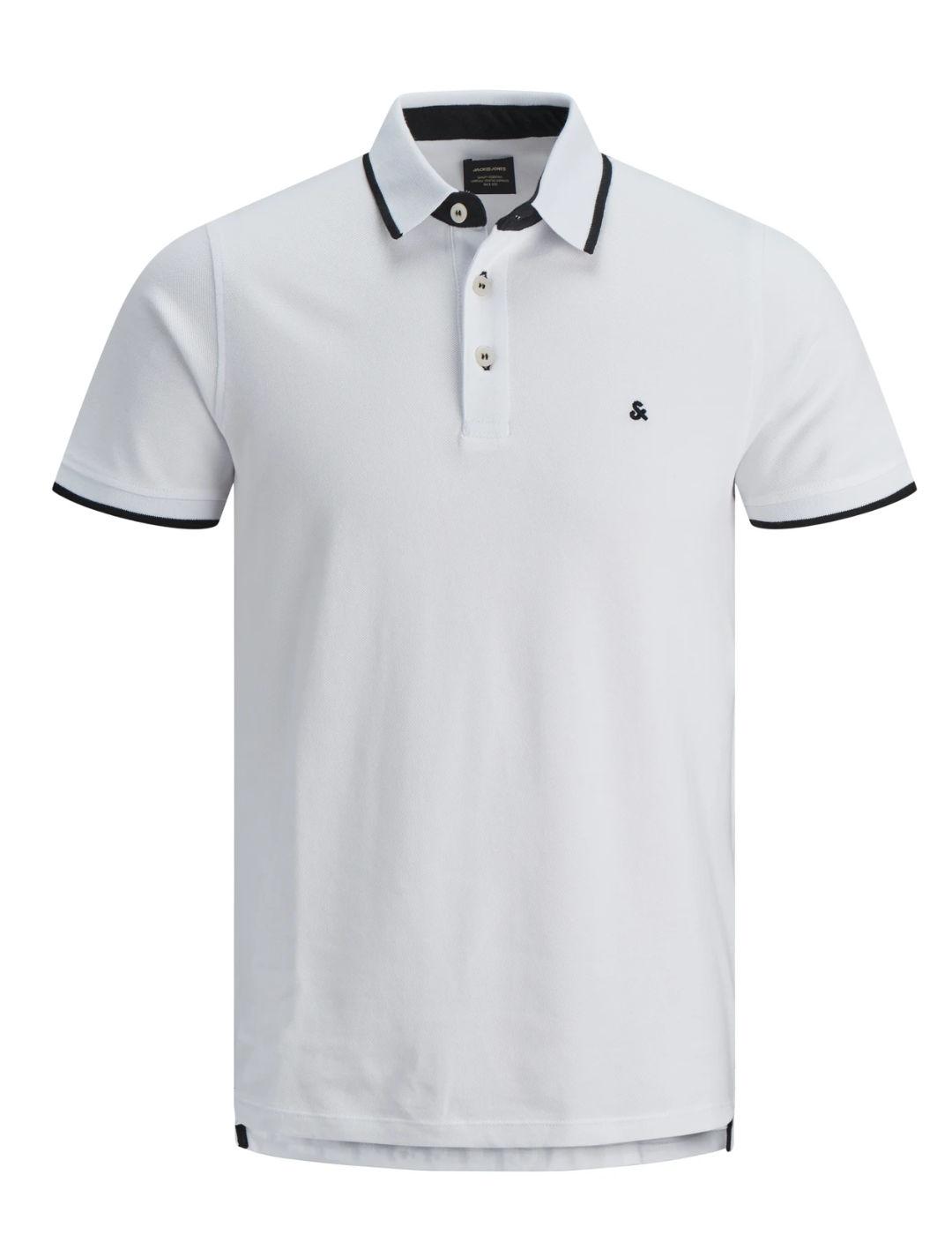 Polo Jack&Jones Paulos blanco manga corta para hombre