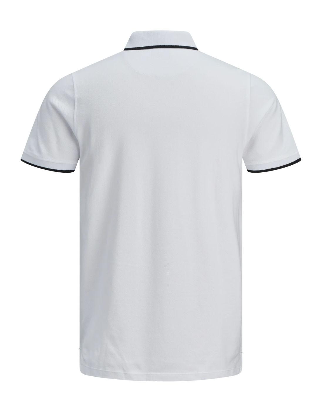 Polo Jack&Jones Paulos blanco manga corta para hombre