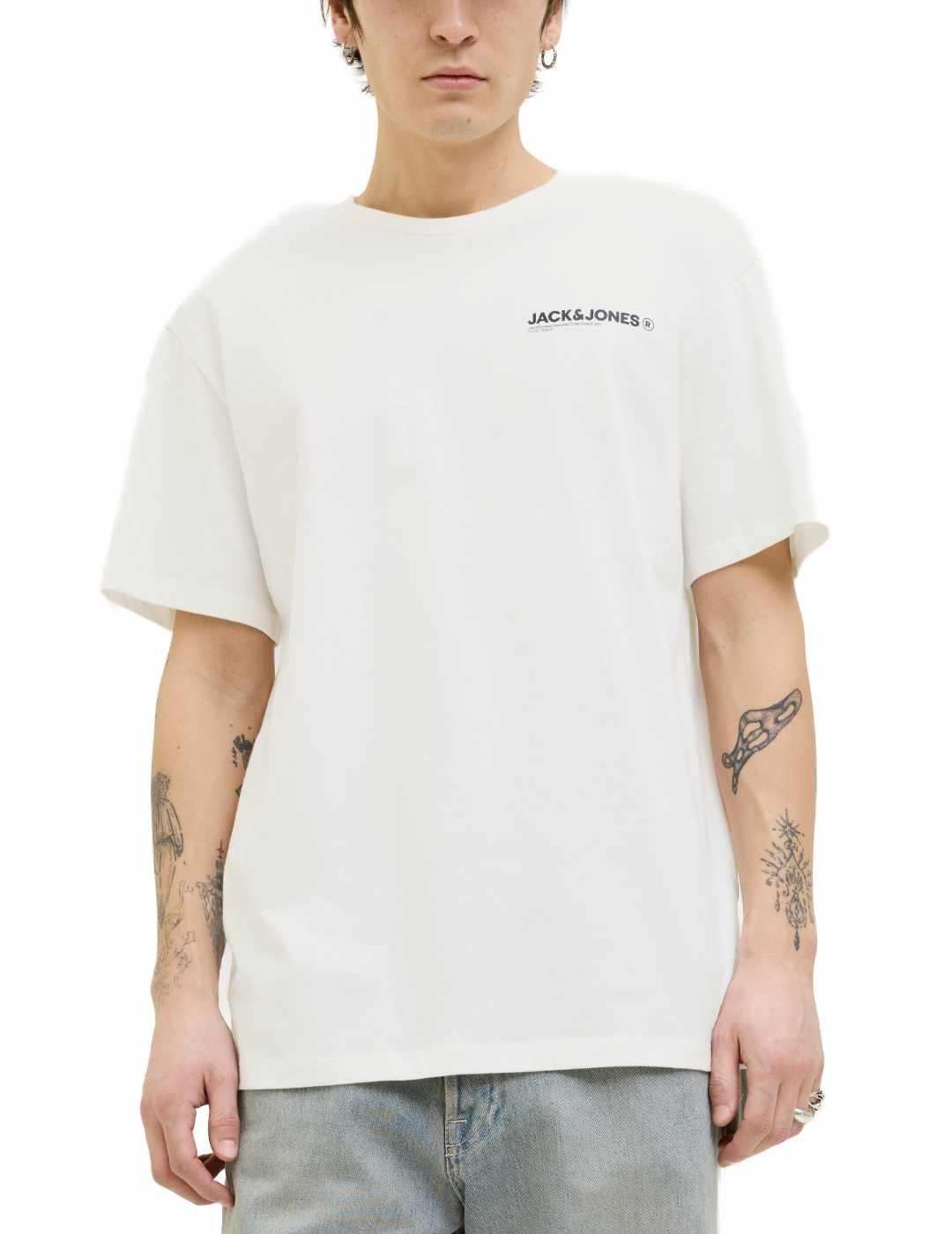 Camiseta Jack&Jones Hawaii blanca manga corta para hombre