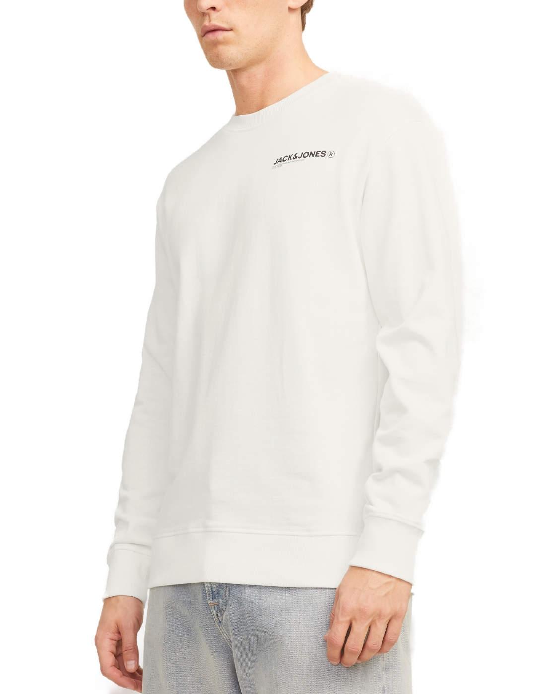 Sudadera Jack&Jones Hawaii blanca sin capucha para hombre