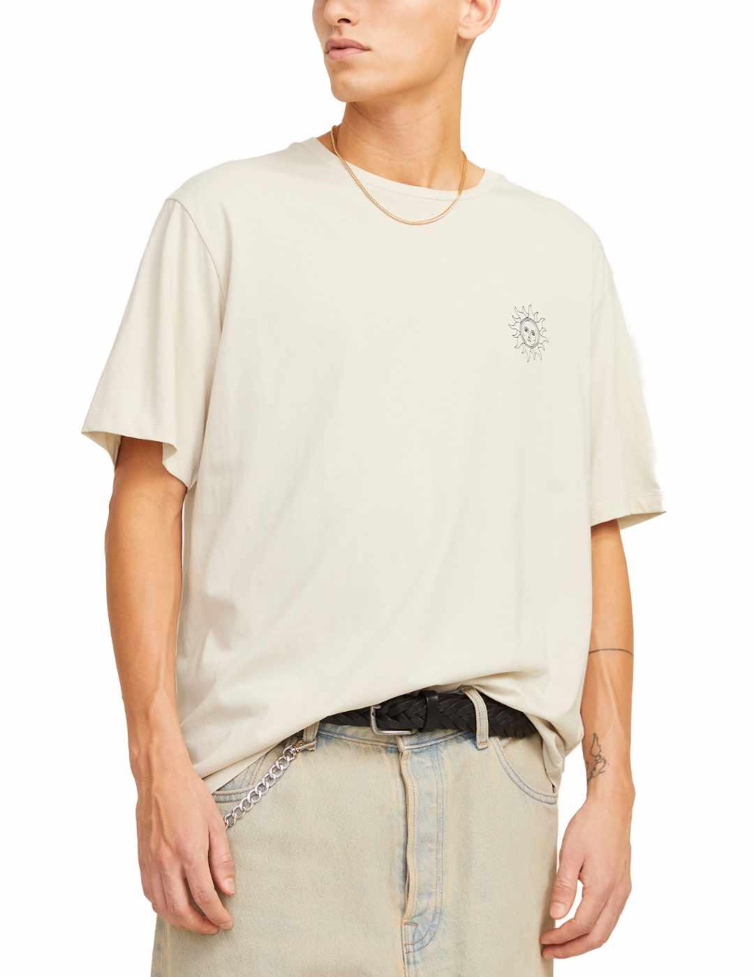 Camiseta Jack&Jones Jackie beige manga corta para hombre