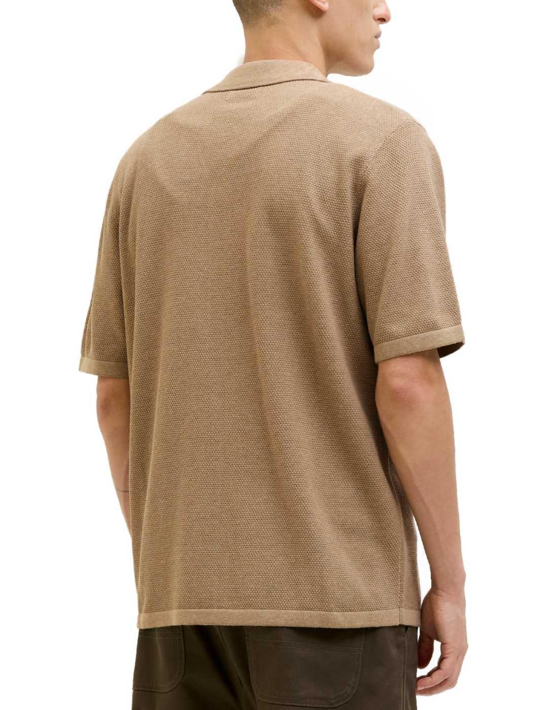 Camisa Jack&Jones Orion camel manga corta para hombre