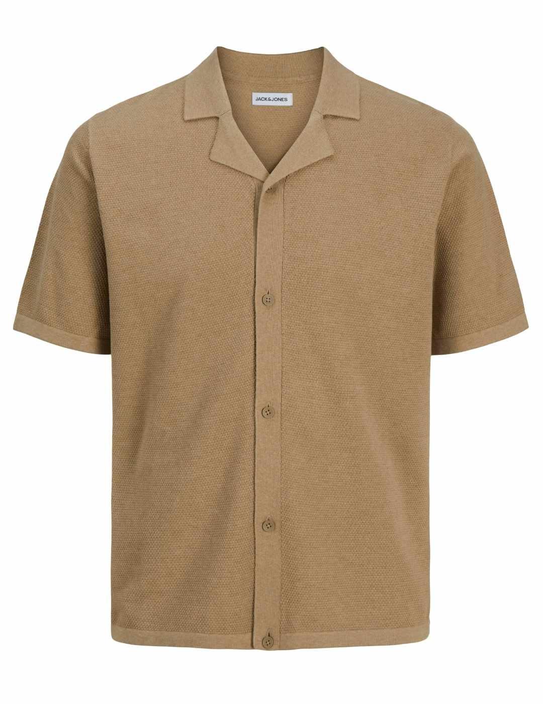 Camisa Jack&Jones Orion camel manga corta para hombre