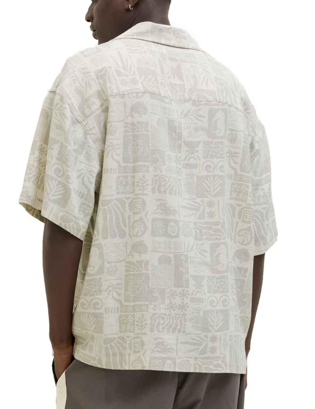 Camisa Jack&Jones wayne tono beige estampado para hombre