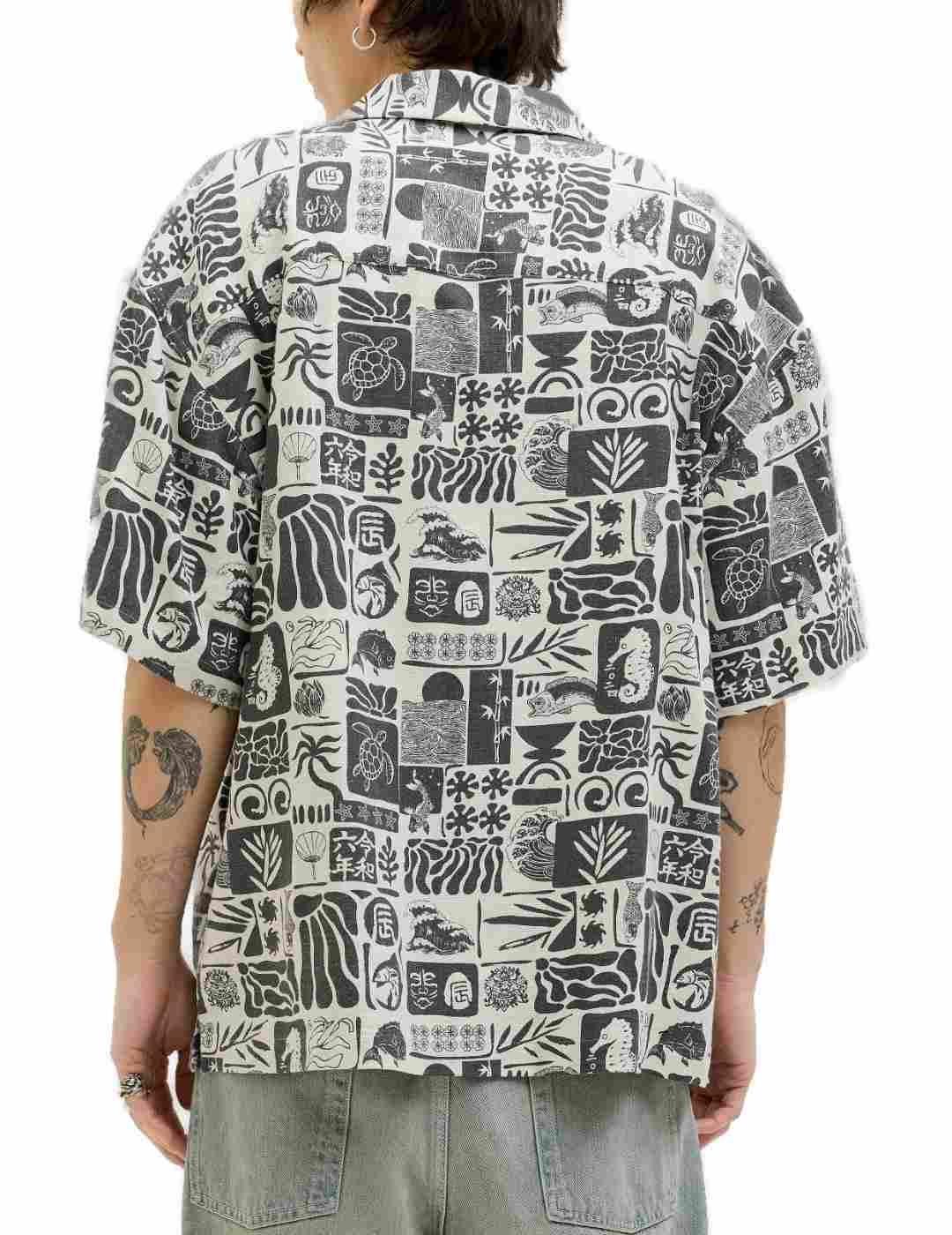 Camisa Jack&Jones wayne tono negro estamapdo para hombre