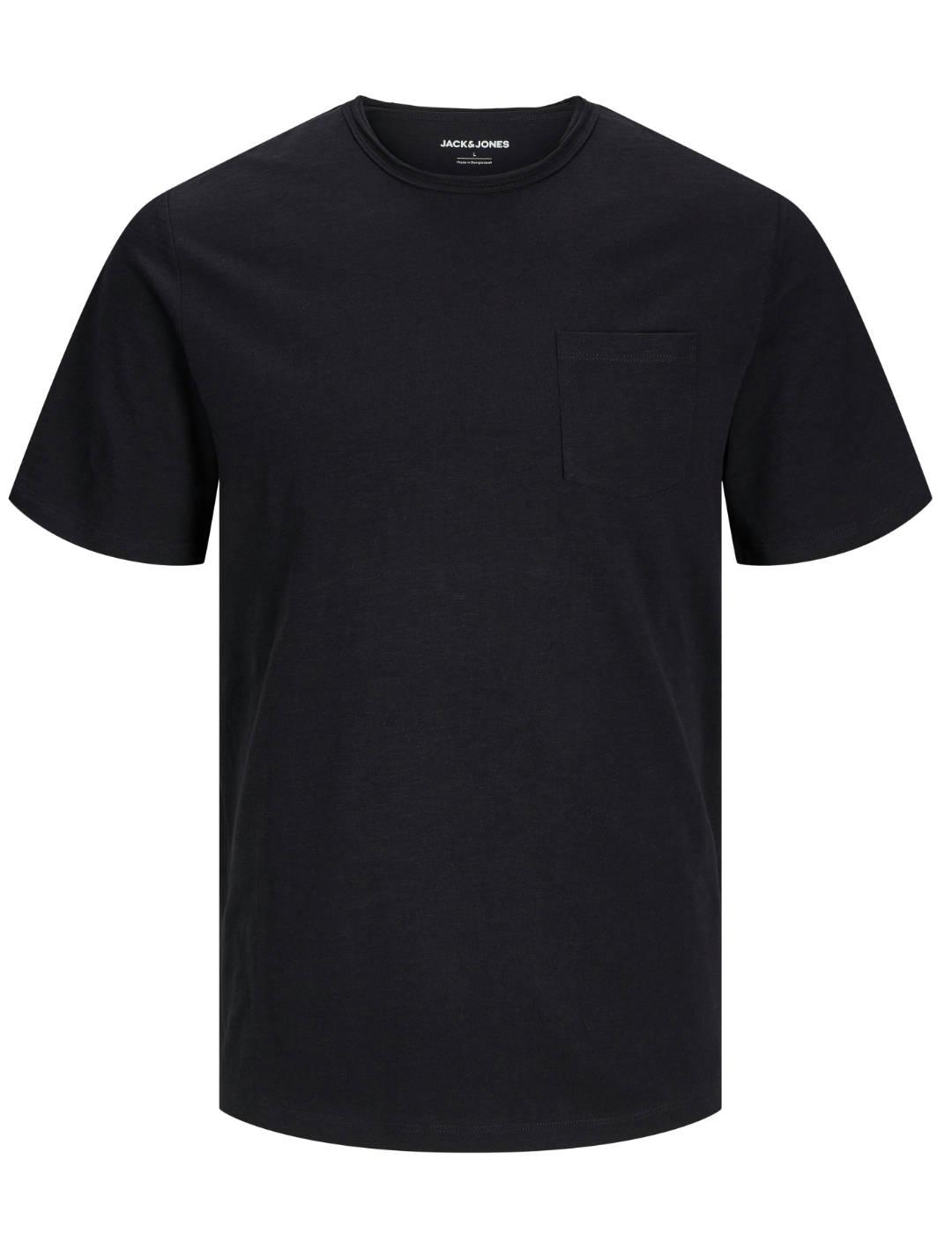 Camiseta básica Jack&Jones Jake negra manga corta de hombre