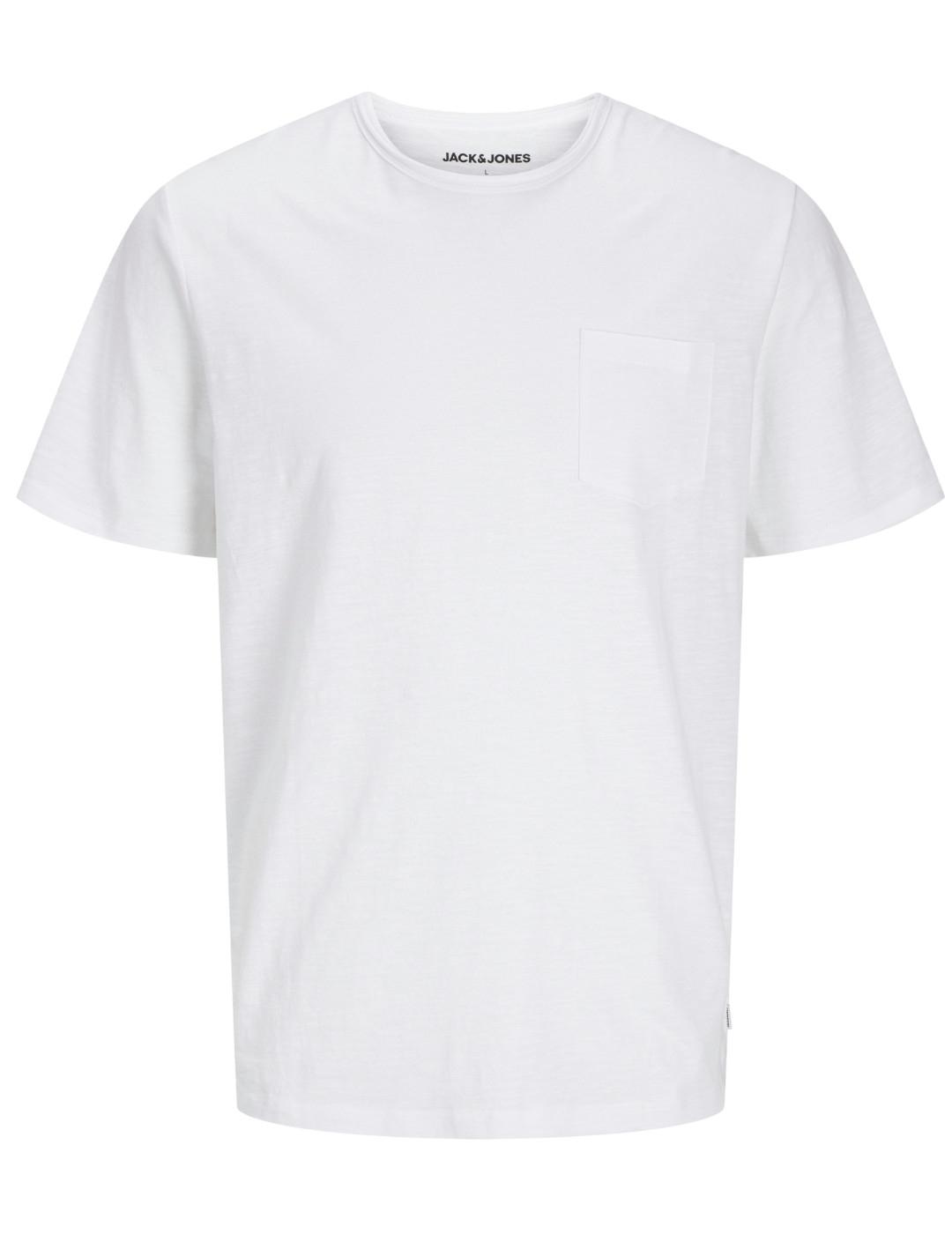 Camiseta básica Jack&Jones Jake blanca manga corta de hombre