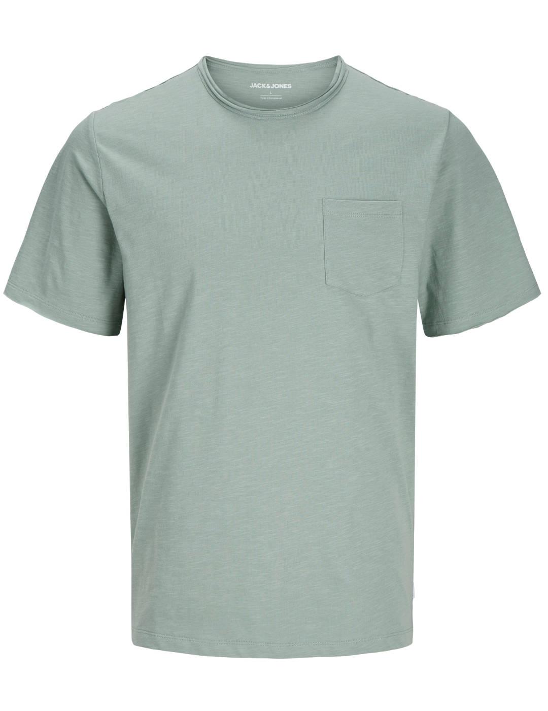 Camiseta básica Jack&Jones Jake verde manga corta de hombre
