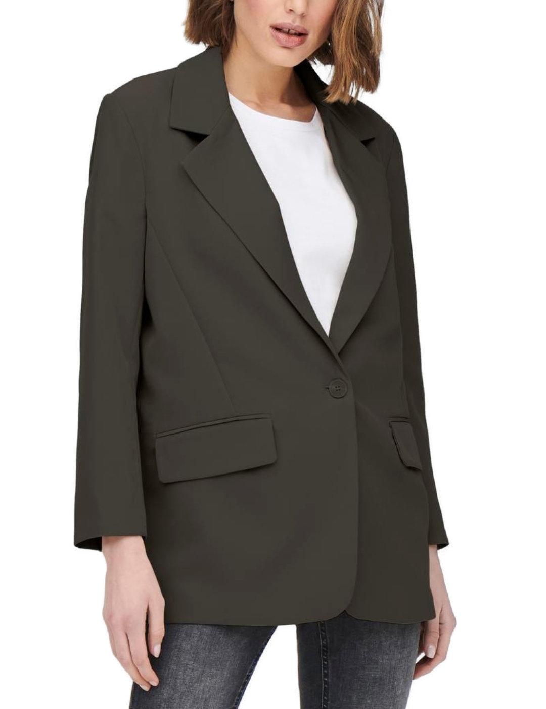 Chaqueta blazer Only Lana marrón chocolate negro para mujer