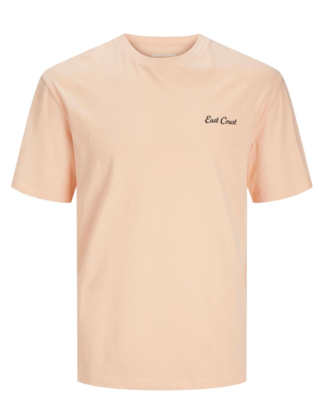 Camiseta Jack&Jones Zekiel melocotón manga corta para hombre