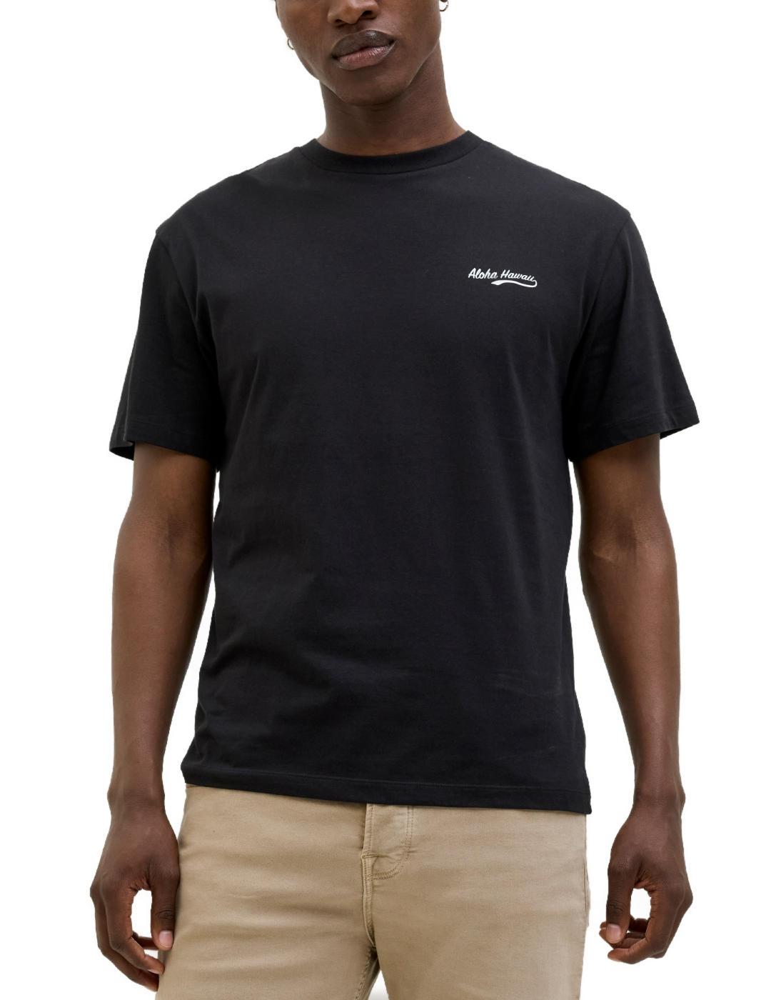 Camiseta Jack&Jones Zekiel negra manga corta para hombre